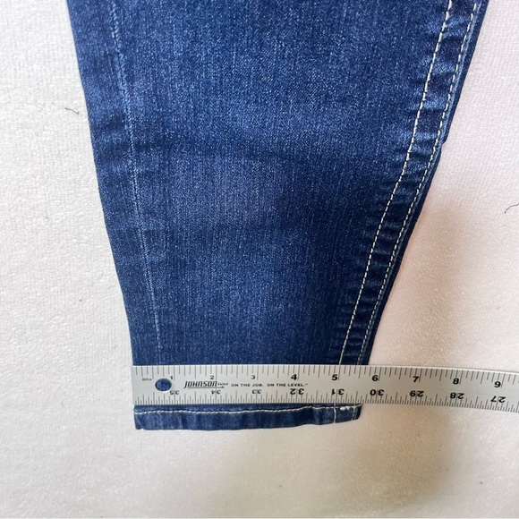 Vigoss Roll Up Skinny Flap Pocket Jeans Womens 10 Blue Denim Stretch Comfy 2606 - Picture 9 of 11